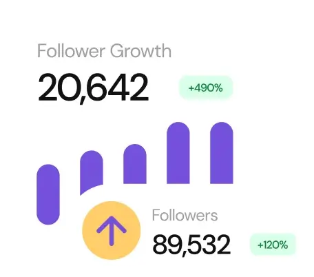 chart showing growth in followers