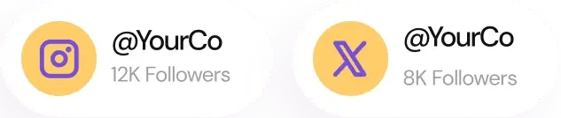 social media icons with follower numbers